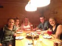 Fondue-Essen mit Team